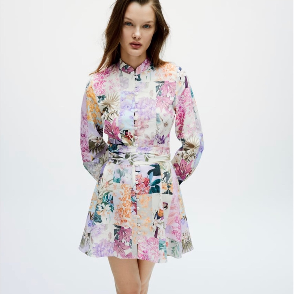 Zara flora print dress